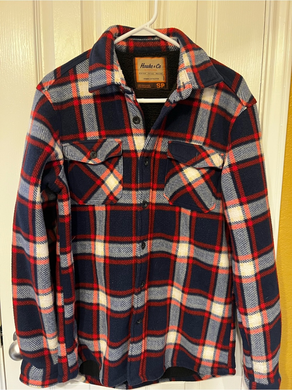 Hawke & Co. Men’s Small Plaid Sherpa-Lined Fleece Shirt Jacket – Warm Shacket